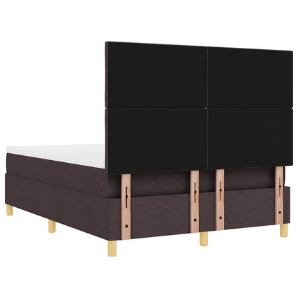 Box spring seng med hovedgærde Mørk Brun 160 x 200 cm Stof