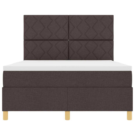Box spring seng med hovedgærde Mørk Brun 160 x 200 cm Stof