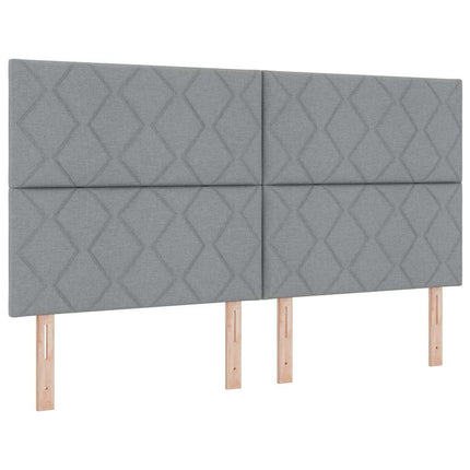 Box spring seng med hovedgærde Lysegrå 180 x 200 cm Stof