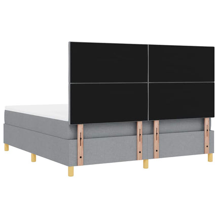 Box spring seng med hovedgærde Lysegrå 180 x 200 cm Stof