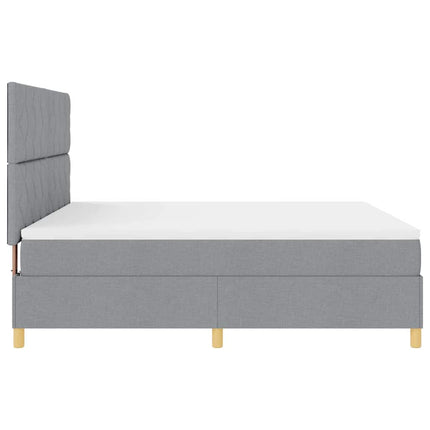 Box spring seng med hovedgærde Lysegrå 180 x 200 cm Stof