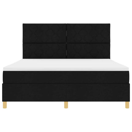 Box spring seng med hovedgærde Sort 180 x 200 cm Stof