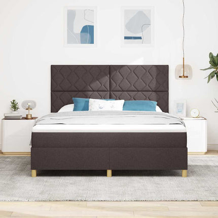 Box spring seng med madras Mørk Brun 180 x 200 cm Stof