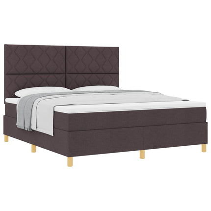 Box spring seng med madras Mørk Brun 180 x 200 cm Stof