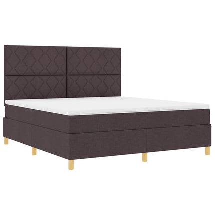 Box spring seng med madras Mørk Brun 180 x 200 cm Stof