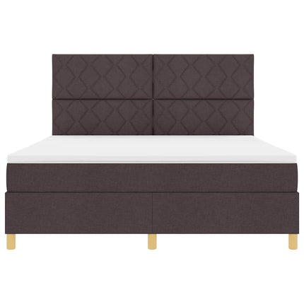 Box spring seng med madras Mørk Brun 180 x 200 cm Stof