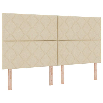 Box spring seng med hovedgærde Creme 180 x 200 cm Stof