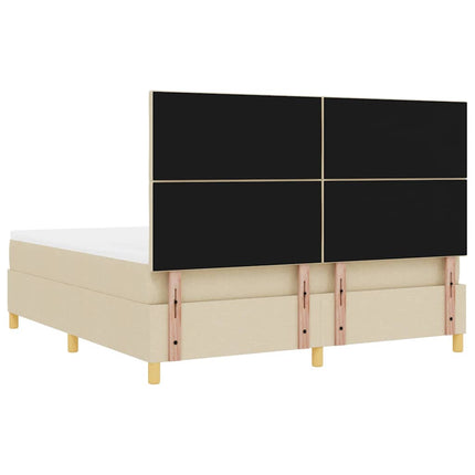 Box spring seng med hovedgærde Creme 180 x 200 cm Stof