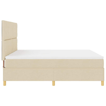 Box spring seng med hovedgærde Creme 180 x 200 cm Stof