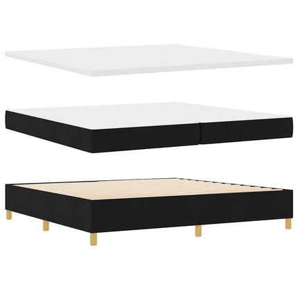 Box spring seng med madras Sort 200 x 200 cm Stof