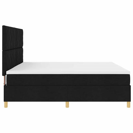 Box spring seng med madras Sort 200 x 200 cm Stof