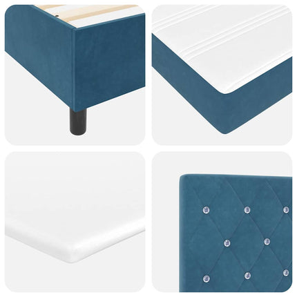 Box spring seng med madras Mørk blå 90 x 190 cm Fløjl