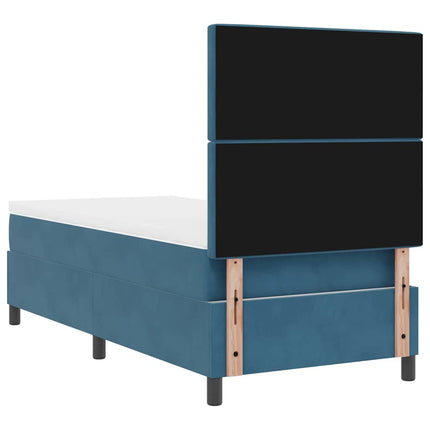 Box spring seng med madras Mørk blå 90 x 190 cm Fløjl