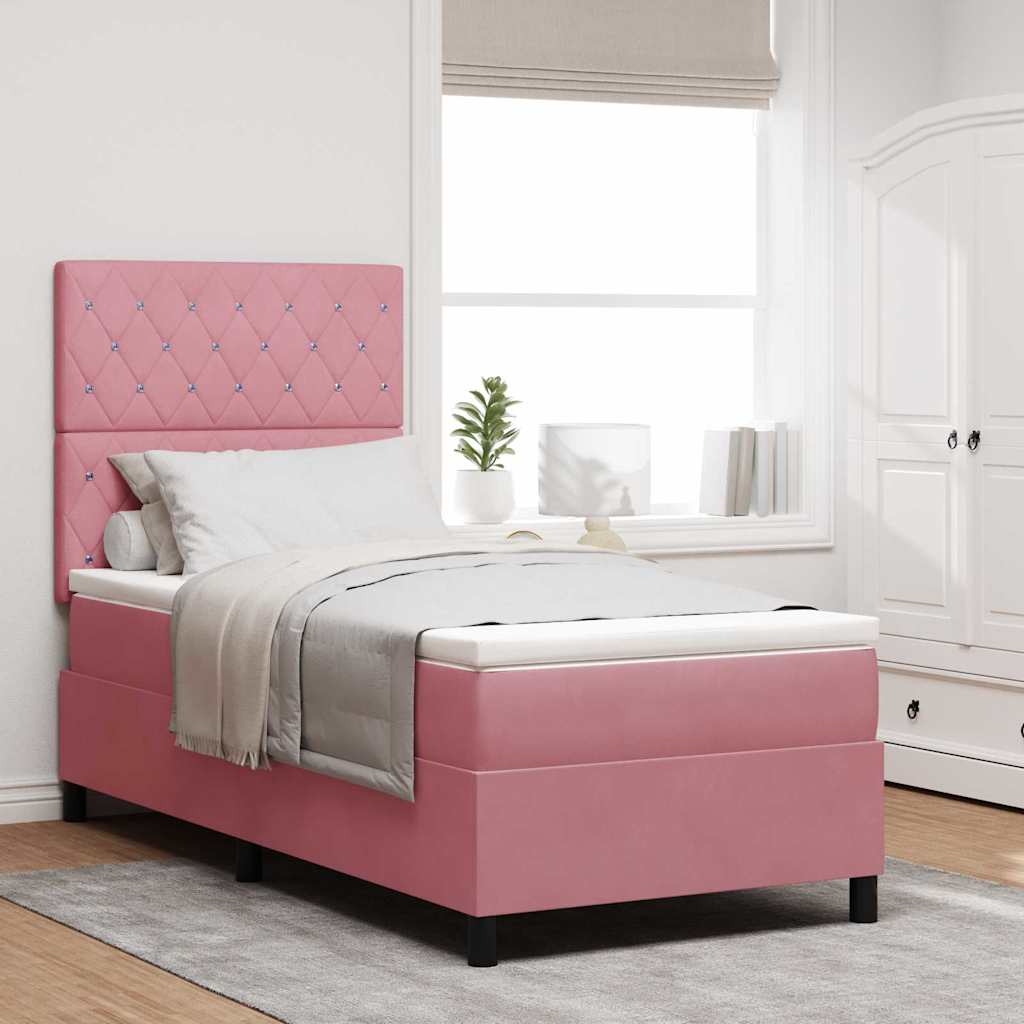Box spring seng med madras Lyserd 90 x 190 cm Fljl