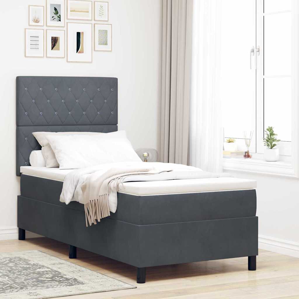Box spring seng med madras Mrkegr 100 x 200 cm Fljl
