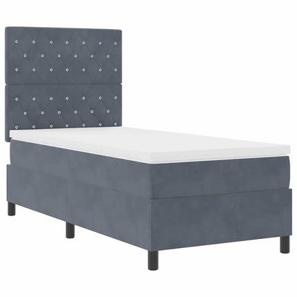 Box spring seng med madras Mørkegrå 100 x 200 cm Fløjl