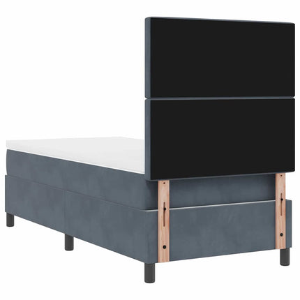 Box spring seng med madras Mørkegrå 100 x 200 cm Fløjl