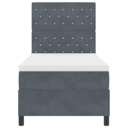 Box spring seng med madras Mørkegrå 100 x 200 cm Fløjl