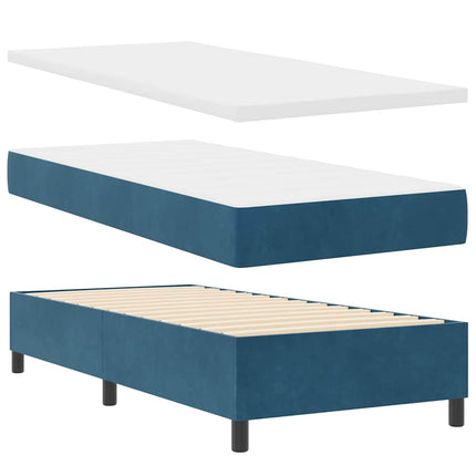 Box spring seng med madras Mørk blå 100 x 200 cm Fløjl