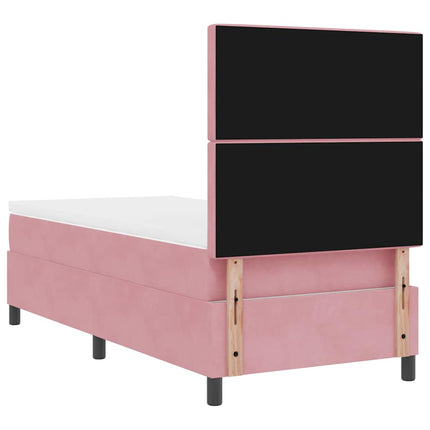 Box spring seng med madras Lyserød 100 x 200 cm Fløjl