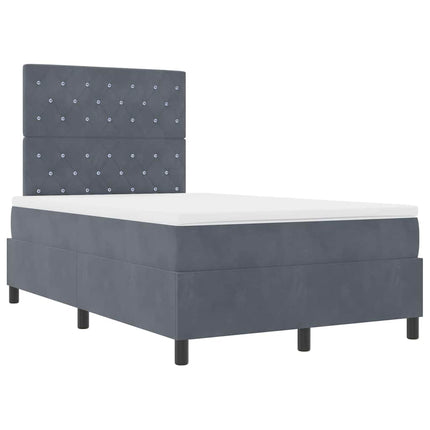 Box spring seng med madras Mørkegrå 120 x 190 cm Fløjl