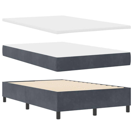 Box spring seng med madras Mørkegrå 120 x 190 cm Fløjl