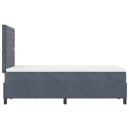 Box spring seng med madras Mørkegrå 120 x 190 cm Fløjl