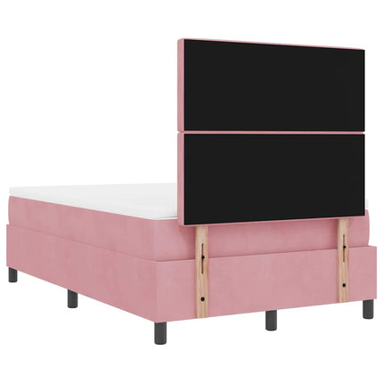 Box spring seng med madras Lyserød 120 x 190 cm Fløjl