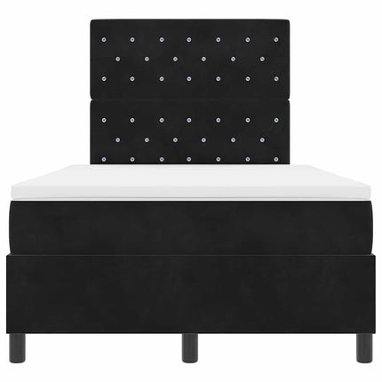 Box spring seng med madras Sort 120 x 200 cm Fløjl