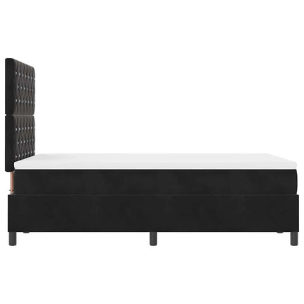 Box spring seng med madras Sort 120 x 200 cm Fløjl