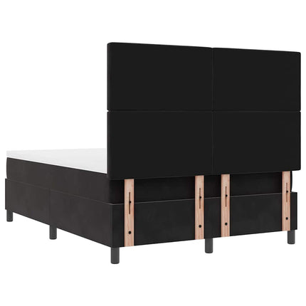 Box spring seng med madras Sort 140 x 190 cm Fløjl