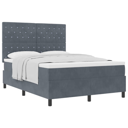 Box spring seng med madras Mørkegrå 140 x 200 cm Fløjl