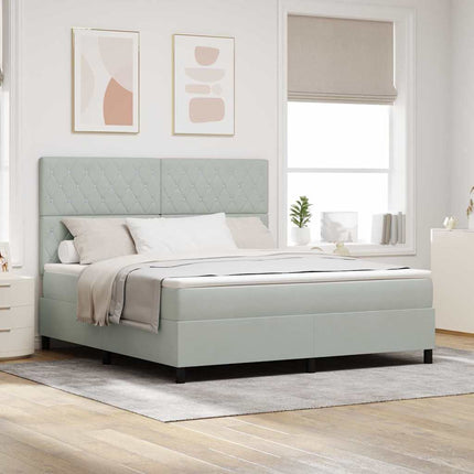 Box spring seng med madras Lysegrå 180 x 200 cm Fløjl