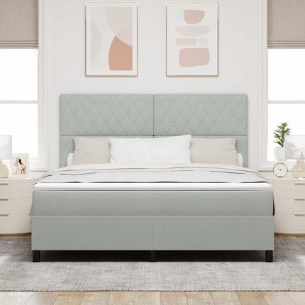 Box spring seng med madras Lysegrå 180 x 200 cm Fløjl