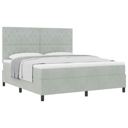Box spring seng med madras Lysegrå 180 x 200 cm Fløjl