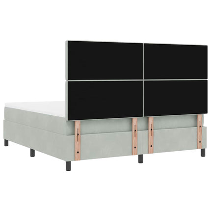 Box spring seng med madras Lysegrå 180 x 200 cm Fløjl