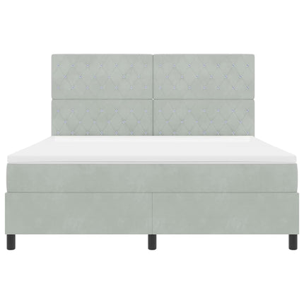 Box spring seng med madras Lysegrå 180 x 200 cm Fløjl