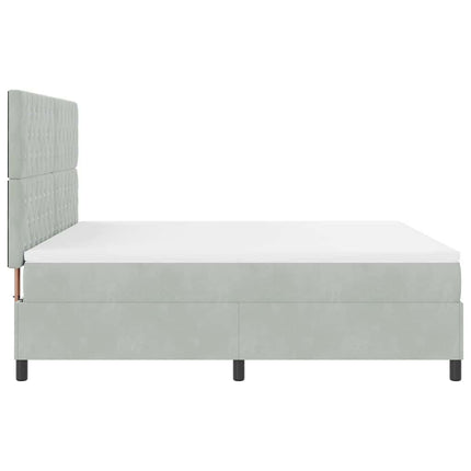 Box spring seng med madras Lysegrå 180 x 200 cm Fløjl