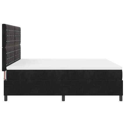 Box spring seng med madras Sort 180 x 200 cm Fløjl