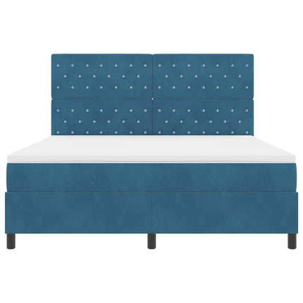 Box spring seng med madras Mørk blå 180 x 200 cm Fløjl