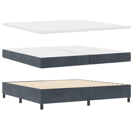 Box spring seng med madras Mørkegrå 200 x 200 cm Fløjl