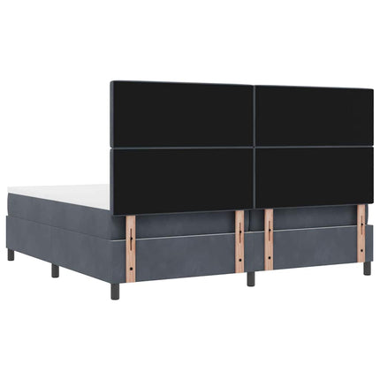 Box spring seng med madras Mørkegrå 200 x 200 cm Fløjl