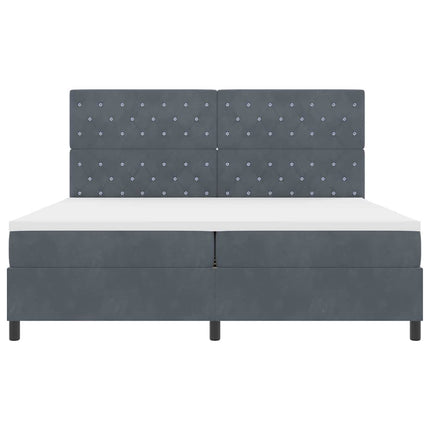 Box spring seng med madras Mørkegrå 200 x 200 cm Fløjl