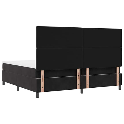 Box spring seng med madras Sort 200 x 200 cm Fløjl