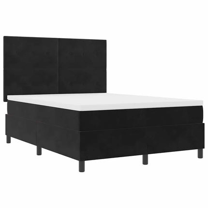 Box spring seng med hovedgærde Sort 160 x 200 cm Fløjl