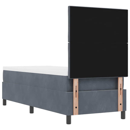 Box spring seng med hovedgærde Mørkegrå 80 x 200 cm Fløjl