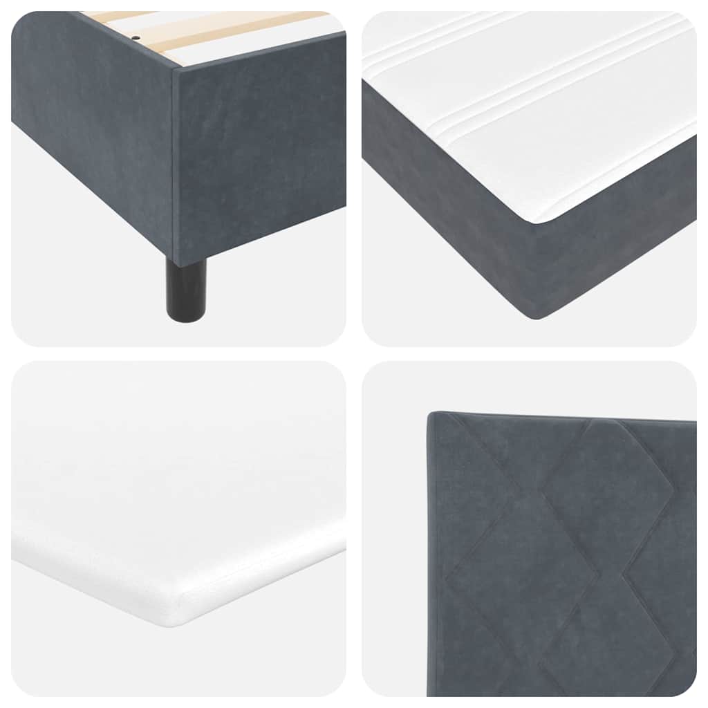 Box spring seng med madras Mørkegrå 90 x 200 cm Fløjl