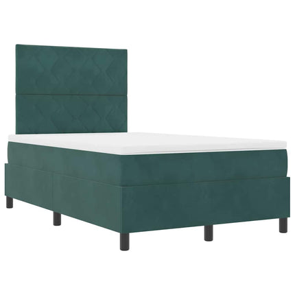 Box spring seng med hovedgærde Mørkegrøn 120 x 190 cm Fløjl