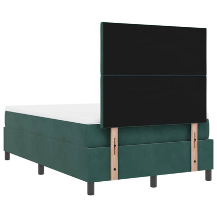 Box spring seng med hovedgærde Mørkegrøn 120 x 190 cm Fløjl