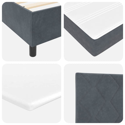Box spring seng med hovedgærde Mørkegrå 120 x 200 cm Fløjl